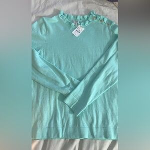 J. Crew Cotton Ruffle Sweater